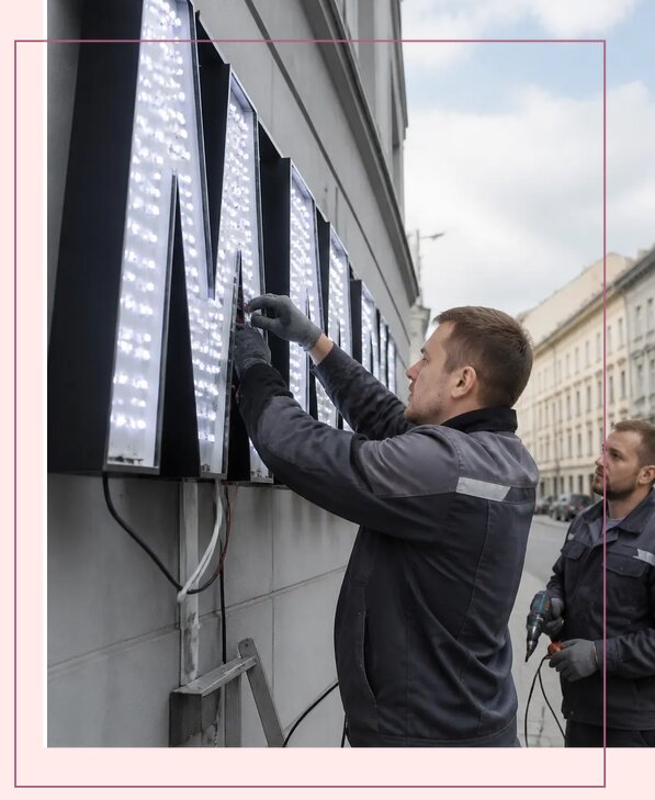 Изготовление и монтаж светодиодных LED вывесок в Анапе