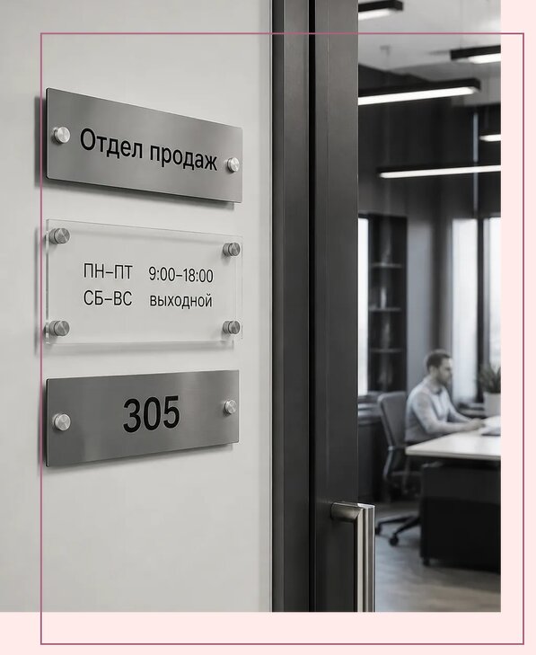 Офисные таблички на дверь в Анапе по цене от 5088 р. | Аванза-Нпа